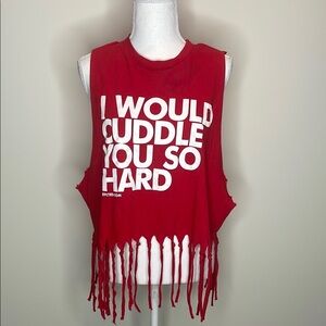 Spencer’s Red Fringe Sleeveless Top